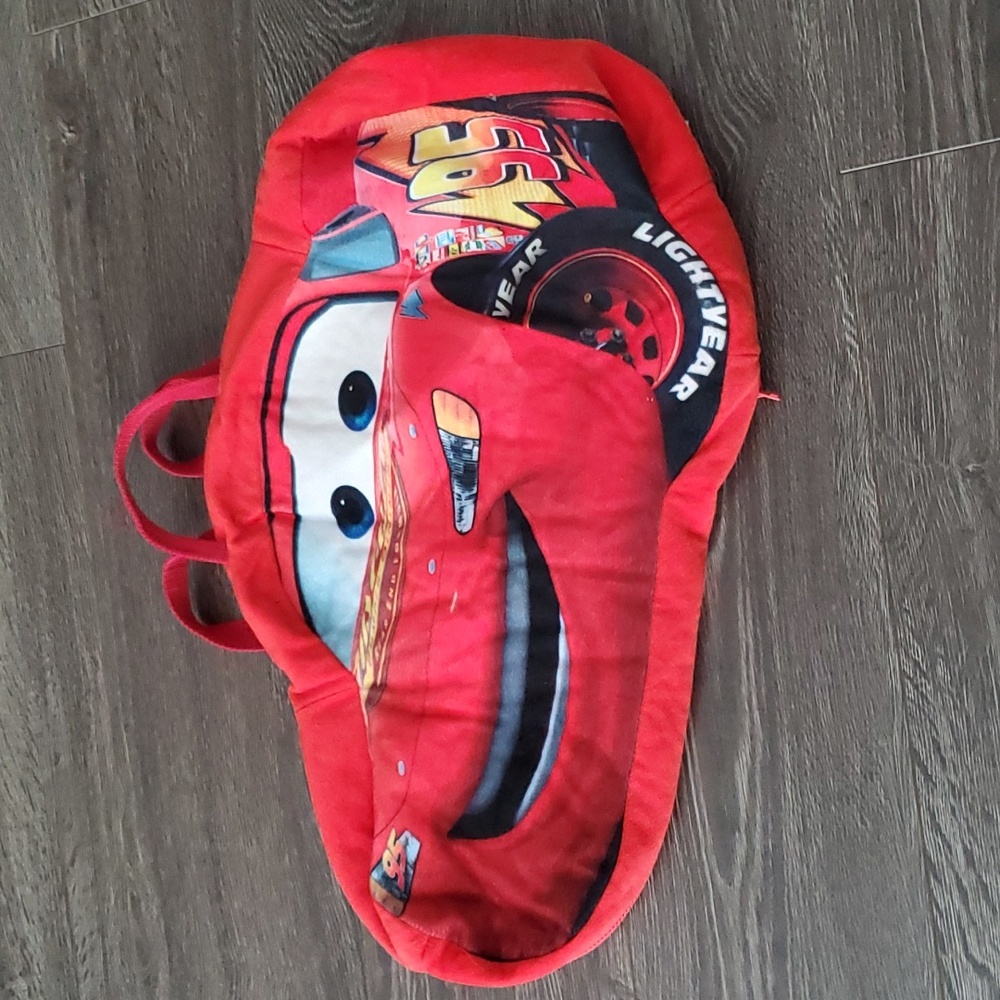 ❤️ Disney Pixar CARS Lightning Mcqueen Plush Backpack - Plush Carry Bag Large
